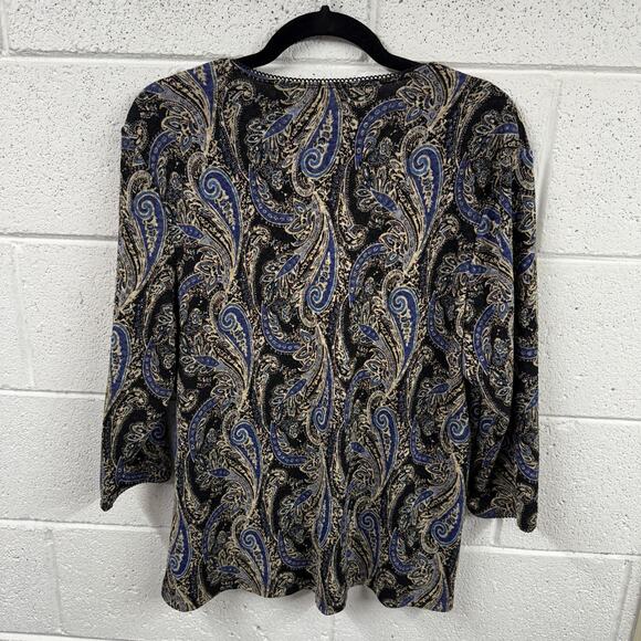 Vtg East 5th Top Size XL Paisley Babydoll Y2K Boho Career Fairy Whimsigoth Indie - Picture 2 of 11